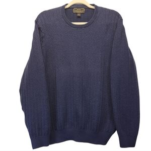 Jos A Bank RESERVE Dark Blue Cashmere Blend Cable Knit Preppy Sweater LARGE